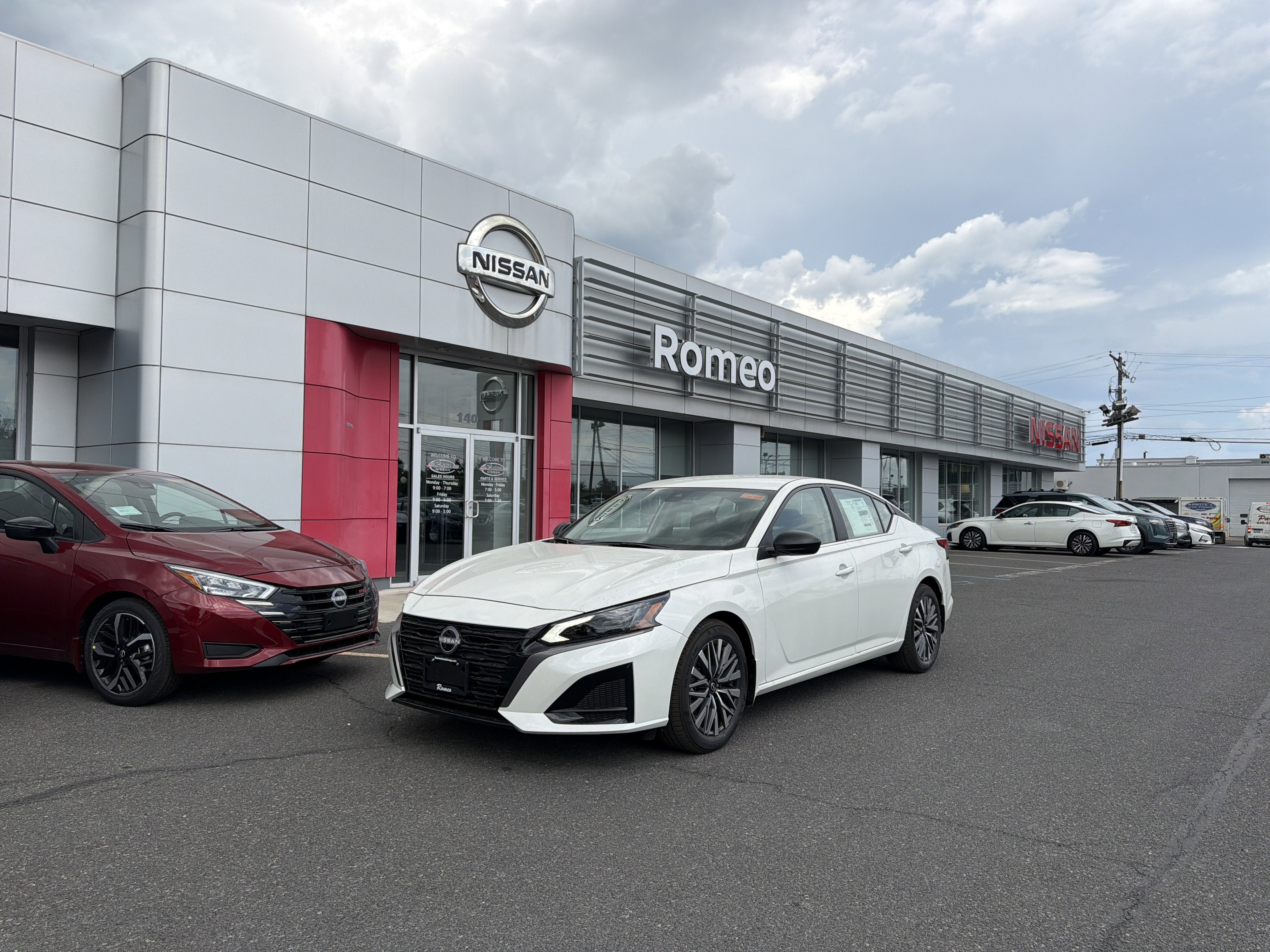 2026 Nissan Altima SV in Pearl White Tricoat — front three-quarter view