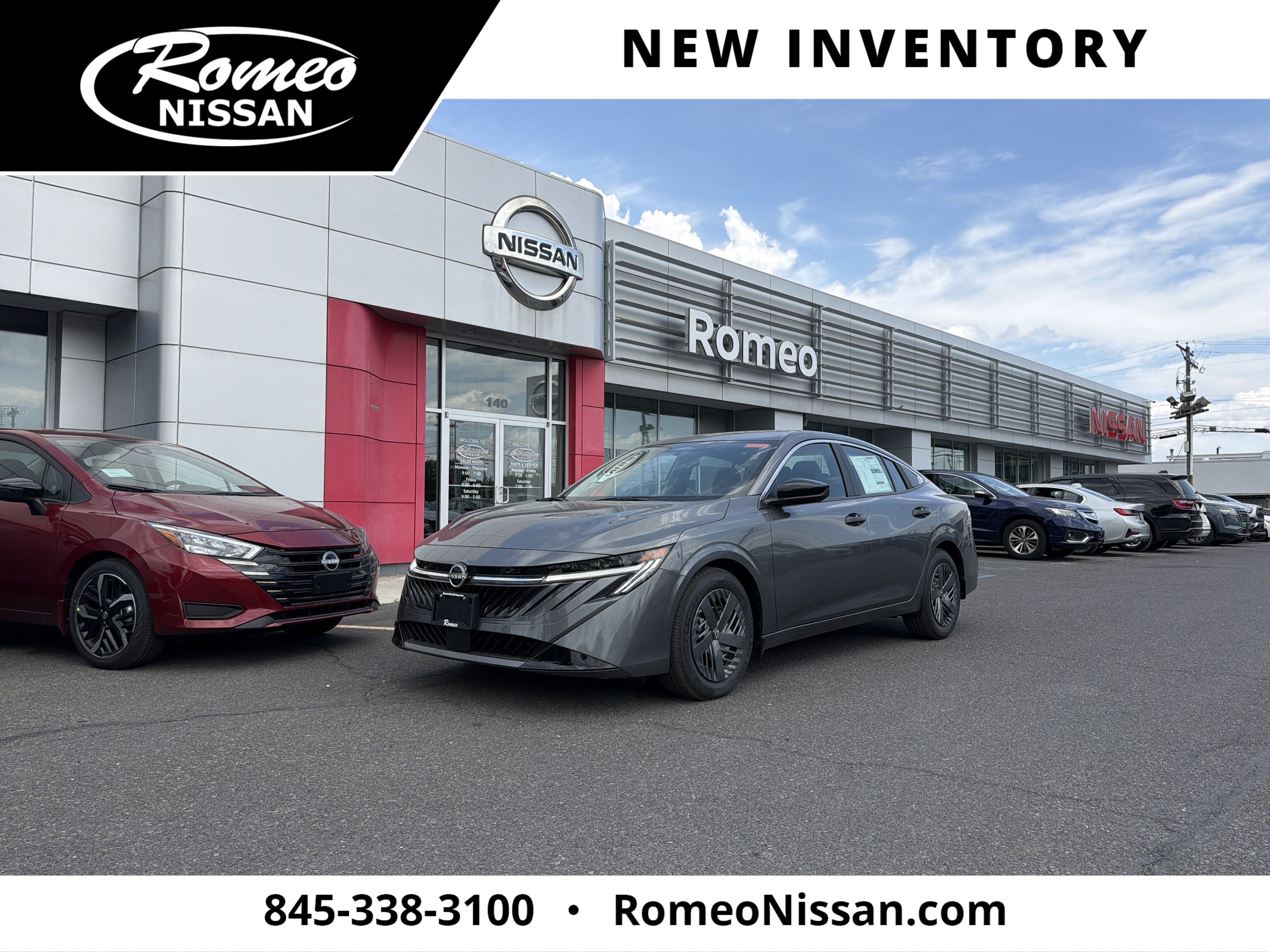 2026 Nissan Sentra S in Gun Metallic — front three-quarter view