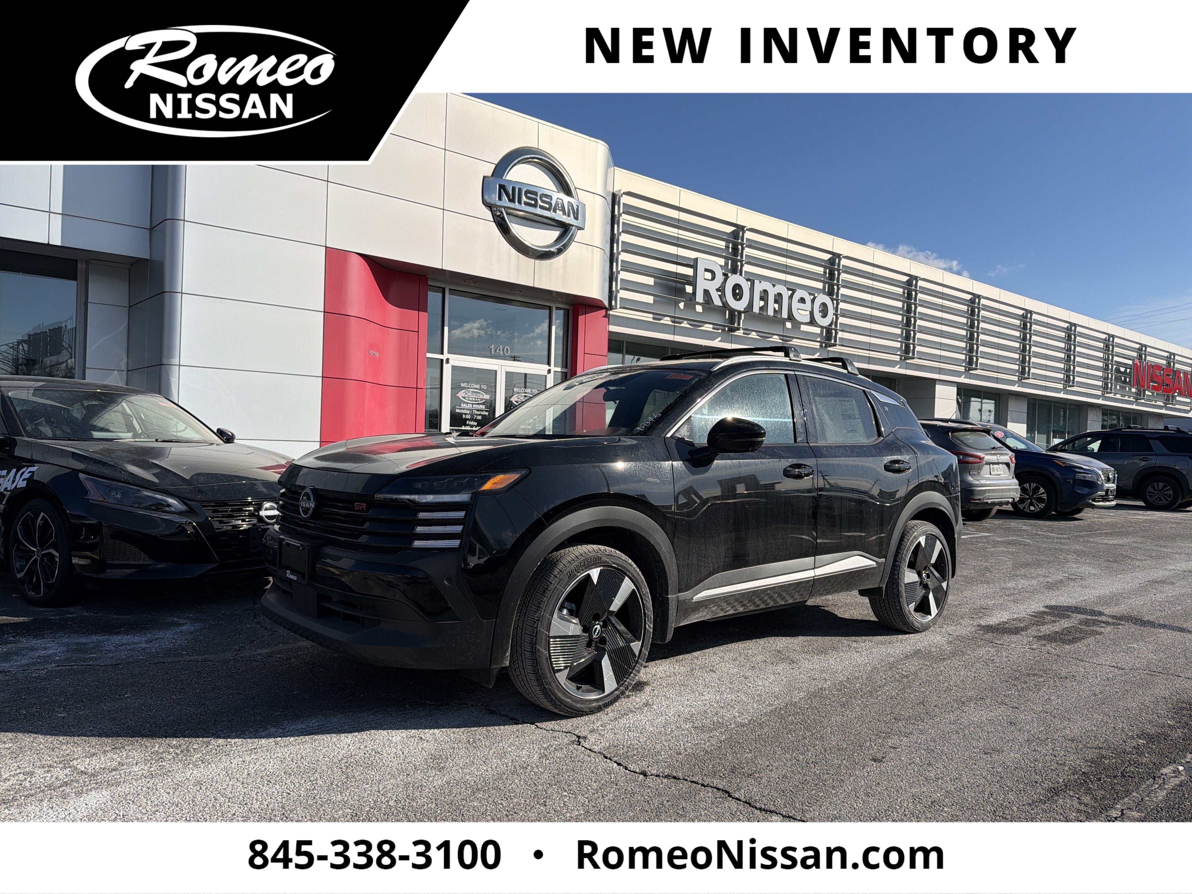 2026 Nissan Kicks SR in Super Black — front three-quarter view