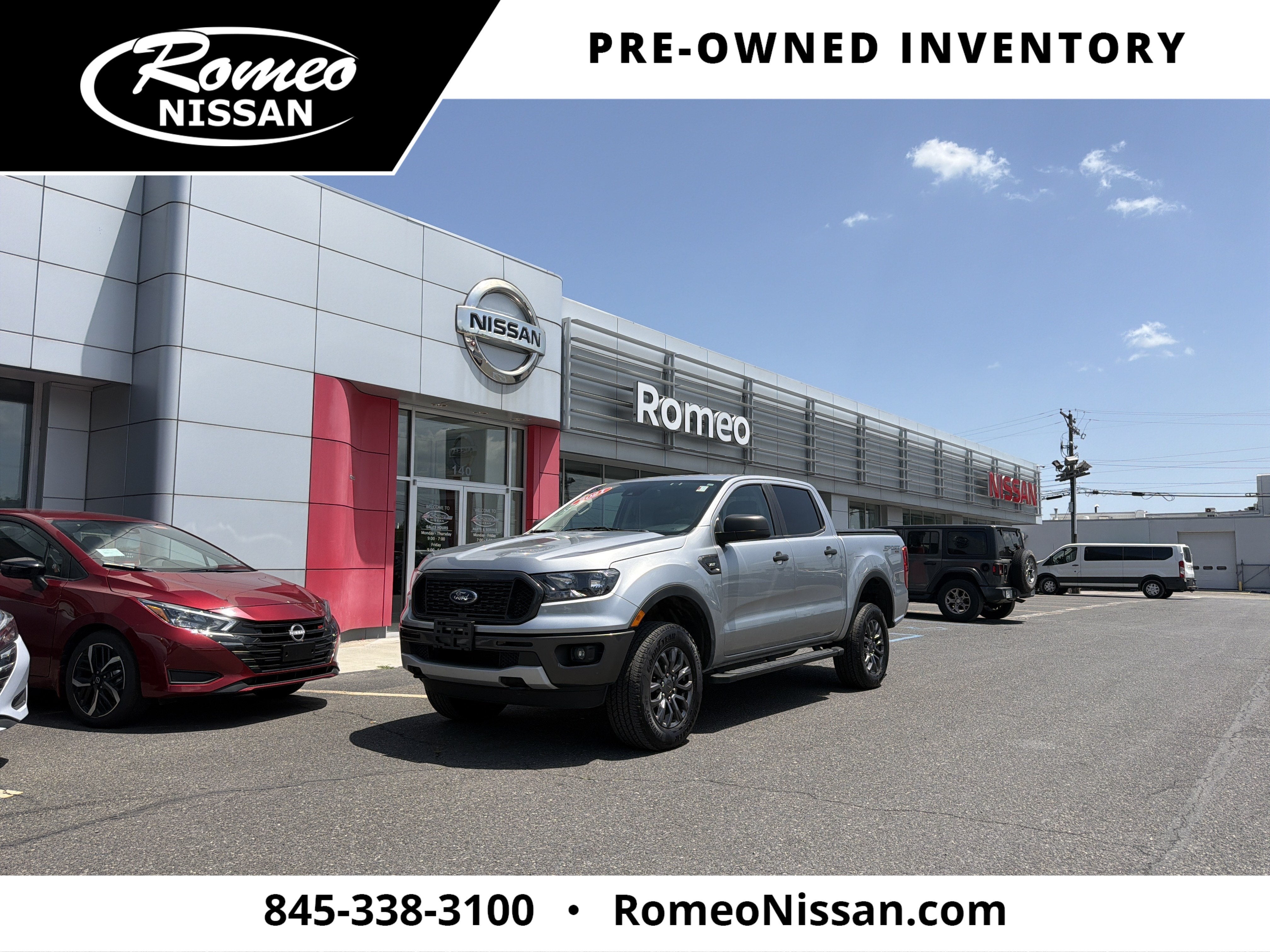 2021 Ford Ranger XLT in Silver Metallic — front three-quarter view